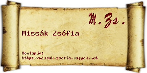 Missák Zsófia névjegykártya